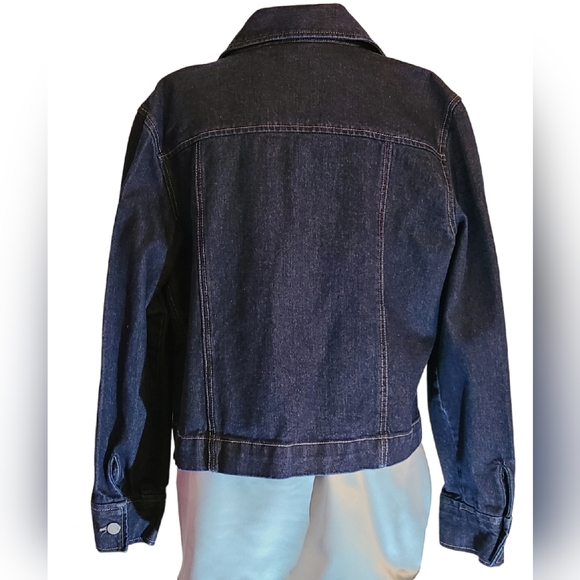 New York jean company size L dark denim jacket - Picture 3 of 9